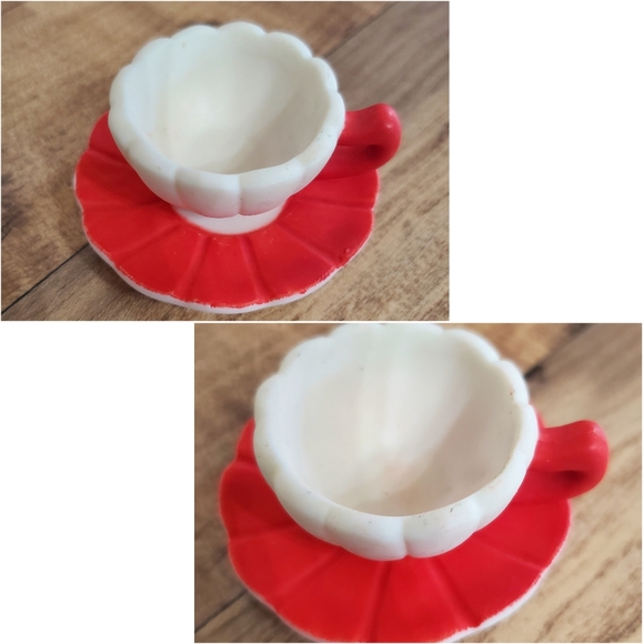 Vintage R.O.C mini snowman ceramic tea set teapot cups saucers holiday Christmas - Picture 11 of 16